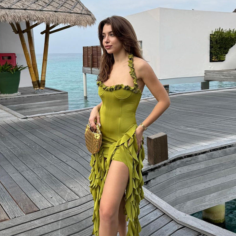 Egyptian Sexy Halter Neck : Slim Dress
