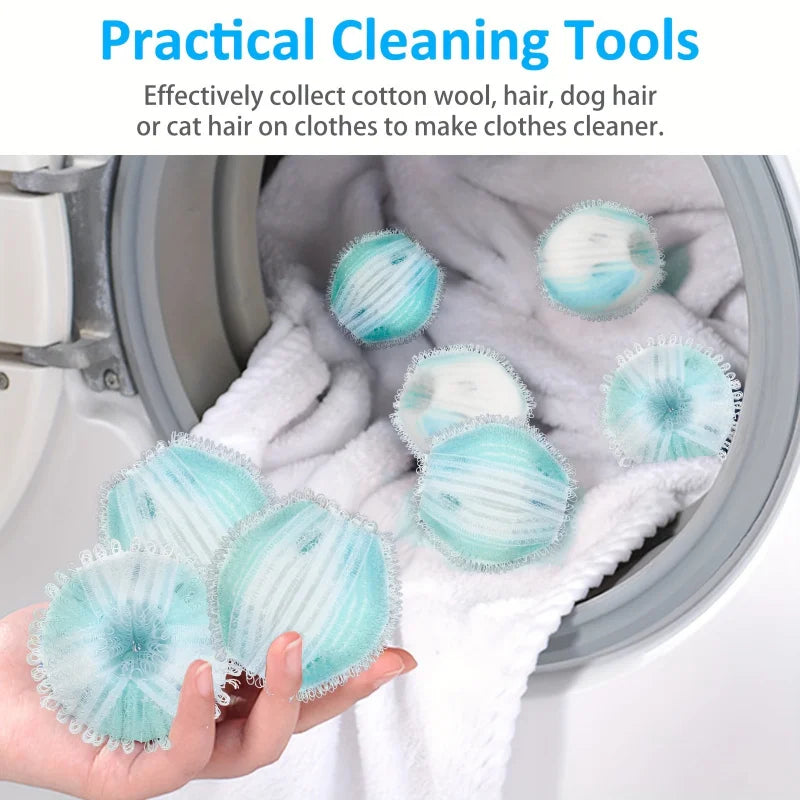 5-Pack Reusable Pet Hair Removal Balls - Laundry Lint Catchers for Dog/Cat Fur on Clothes, Bedding & Bathroom, Multi-Use Cleaner