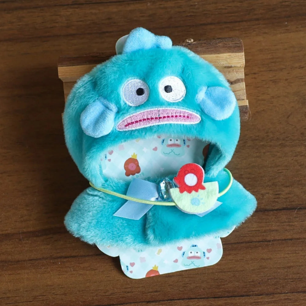 Anime Sanrio Hello Kitty Doll Pendant baby clothes Kawaii Cinnamoroll Kuromi Plush Cape Key Bag Chain Decoration Gifts