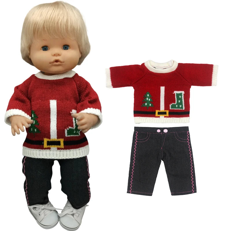 40cm Baby Doll Boy Clothes Grey Rompers Sock Hat For 38 Cm Nenuco Doll Clothing Ropa Y Su Hermanita Toys Wears