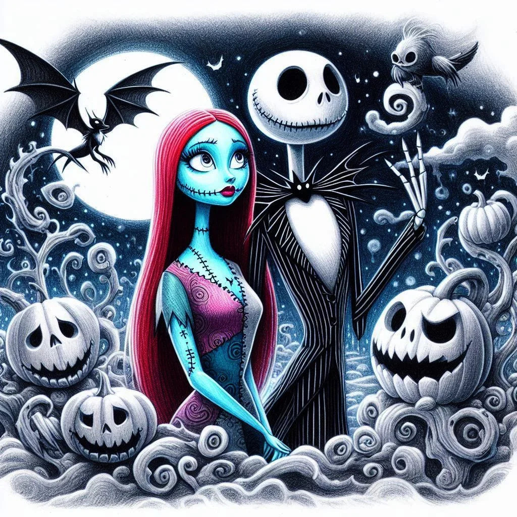 Disney 5D Diamond Embroidery Jack Rhinestone Pictures Painting Cartoon Full Drill Mosaic Nightmare Before Christmas Holiday Gift