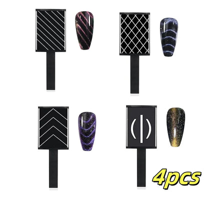 4/5Pcs Mixed Cat Eye Nail Magnetic Rod Powerful Lines Heart-Shaped Magnet UV Gel Polish Stick Nail Art Design DIY Manicure Tools
