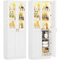 Pantry for kitchen use, tempered glass doors, black finish, motion sensor lighting