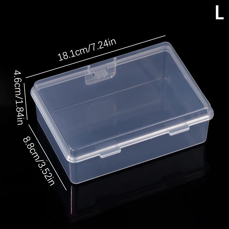 Nail Art Storage Box Nail Parts Organizer Clear Cuboid Plastic Container Packaging Case For Nail Brush File Manicure Tools