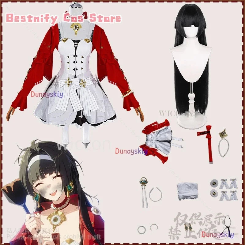 CosplayAnime Game Zenless Zone Zero ZZZ Cosplay Astra Yao Idol Costume Red Coat Dress Lolita Wigs For Girls Woman Halloween Cosp