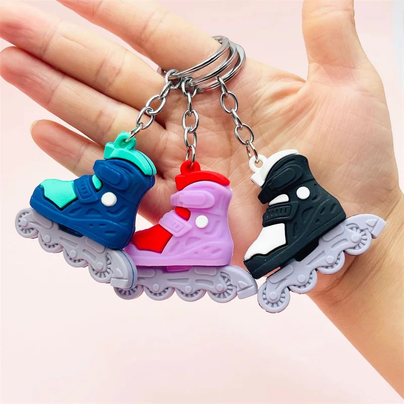 1PC Cartoon Roller Skates Shoes Keychain DIY Jewelry Men Boy grils Souvenir Party Gifts