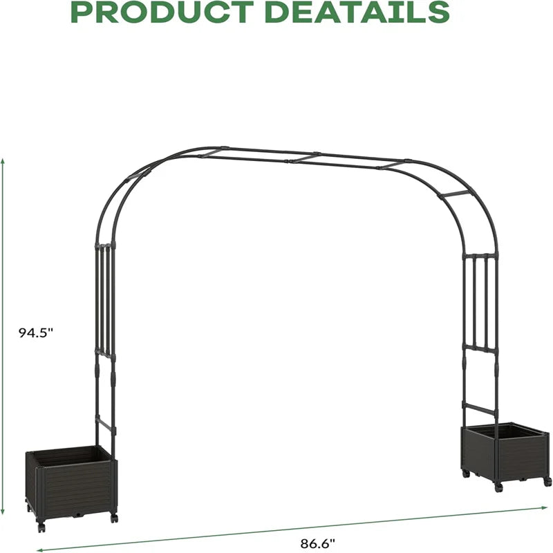 Span Garden Arch Trellis for Climbing Plants, Metal Wedding Arch Flowers Frame Backdrop Stand,Balloon Decor Garden Arch Arbor
