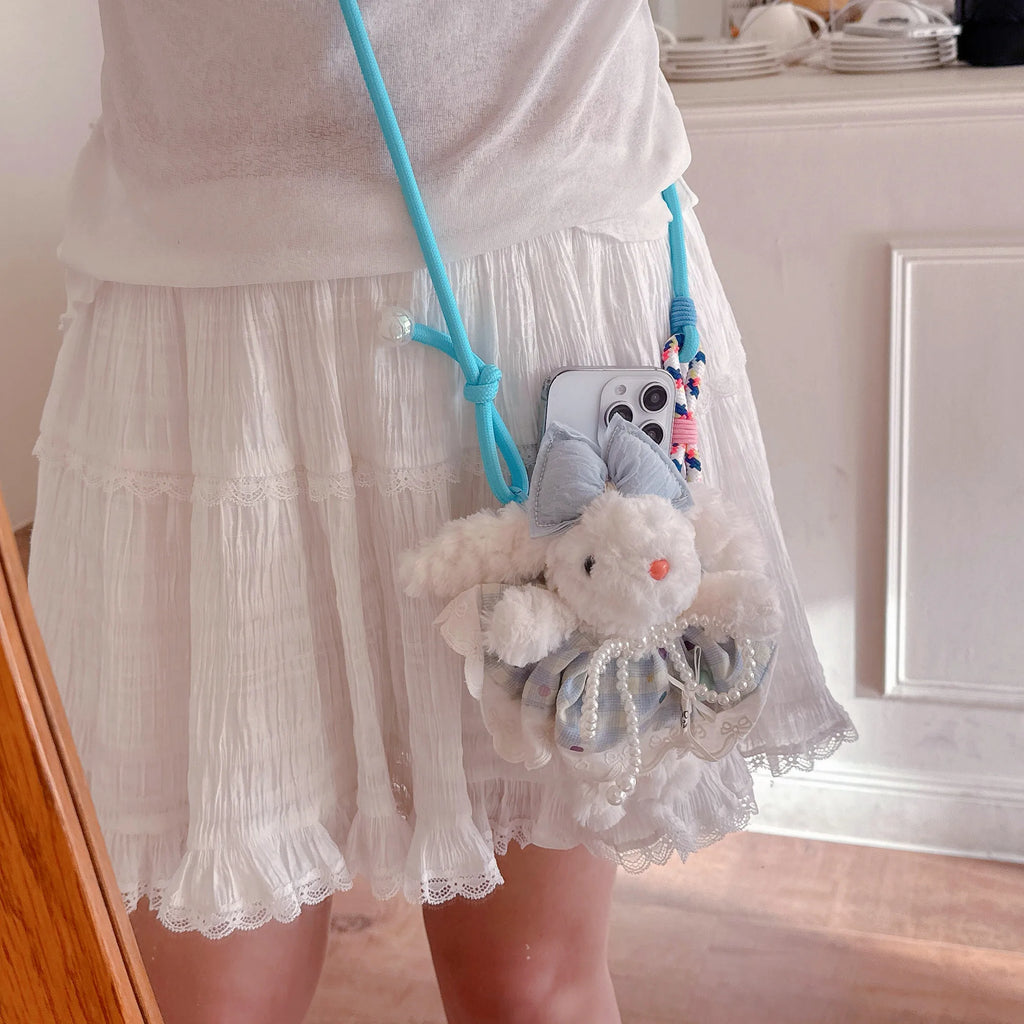 Hanging Ear Rabbit Doll Keychain Cartoon Plush Doll Bag Pendant Cute Animal Doll Accessories For Girl Women Christmas Gifts