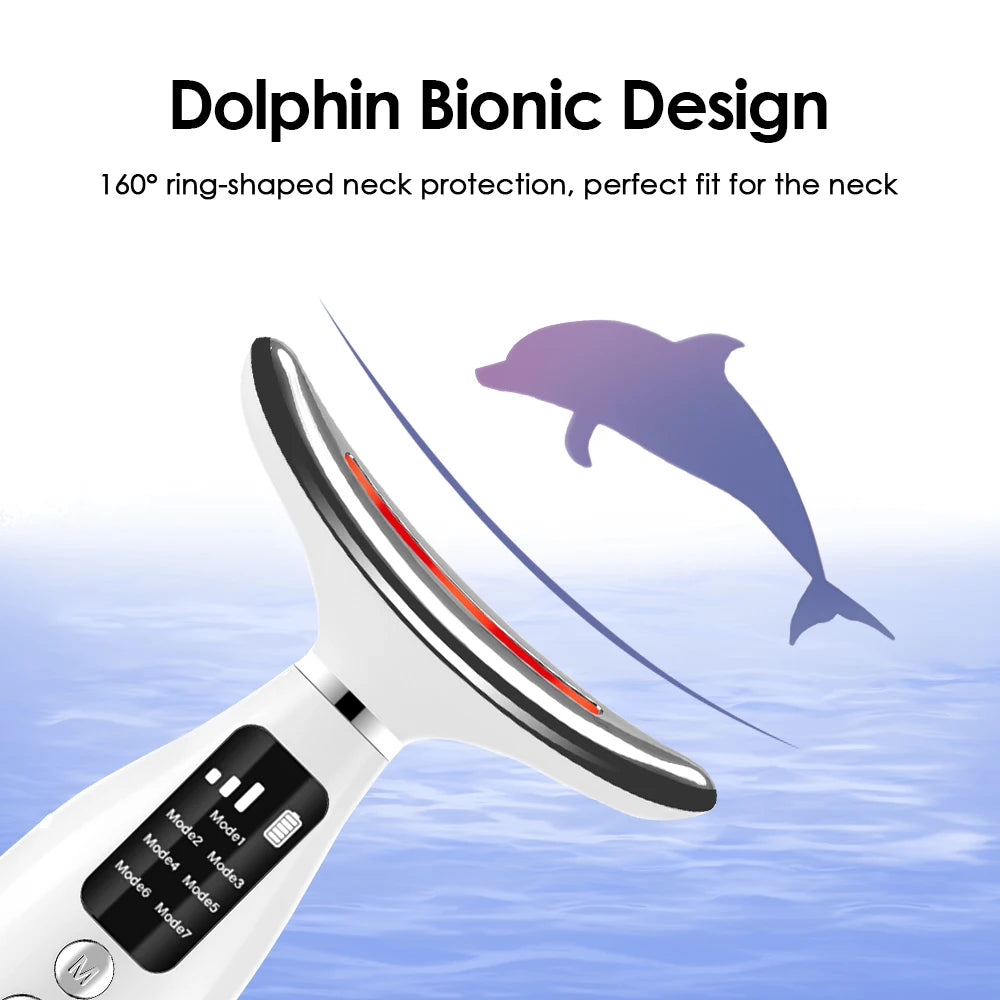 Electric Neck Lifting Beauty Device 7 Modes Facial Massager LED Lights Vibration Face Massage Double Chin Neck Lifting Massagers