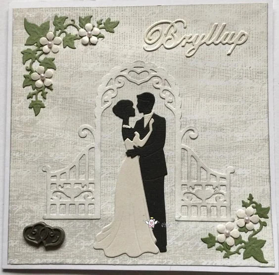 Piggy Craft metal cutting dies cut die mold Bride and groom Wedding Scrapbook paper craft knife mould blade punch stencils dies