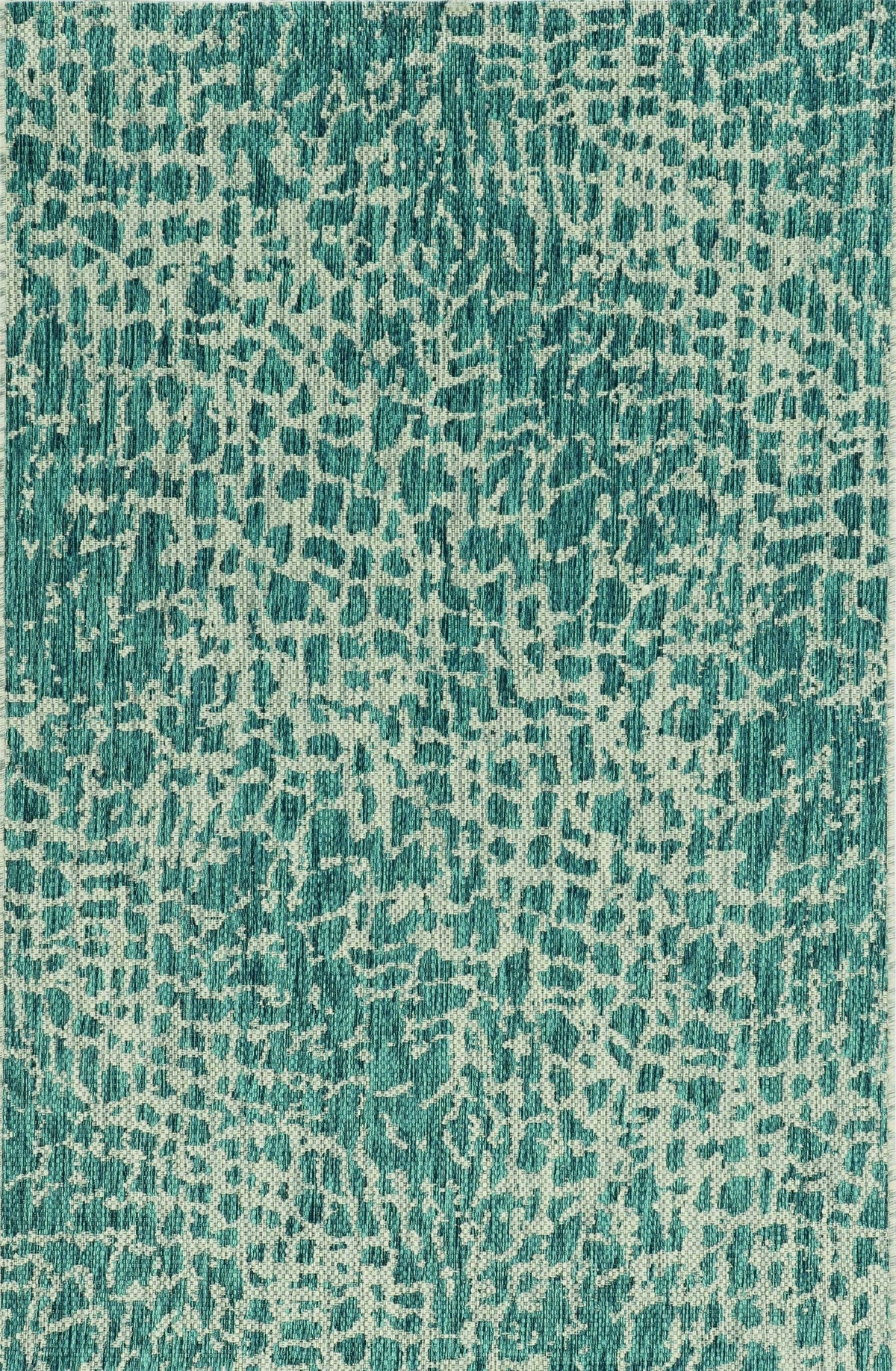8inches Teal Machine Woven UV Treated Animal Print Indoor Outdoor