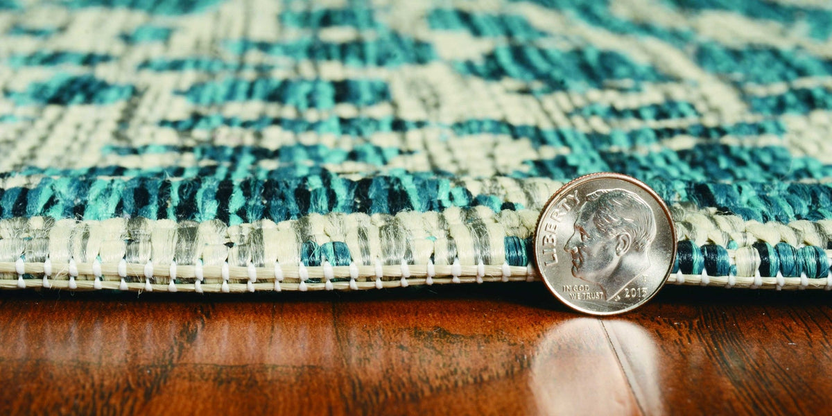 8inches Teal Machine Woven UV Treated Animal Print Indoor Outdoor
