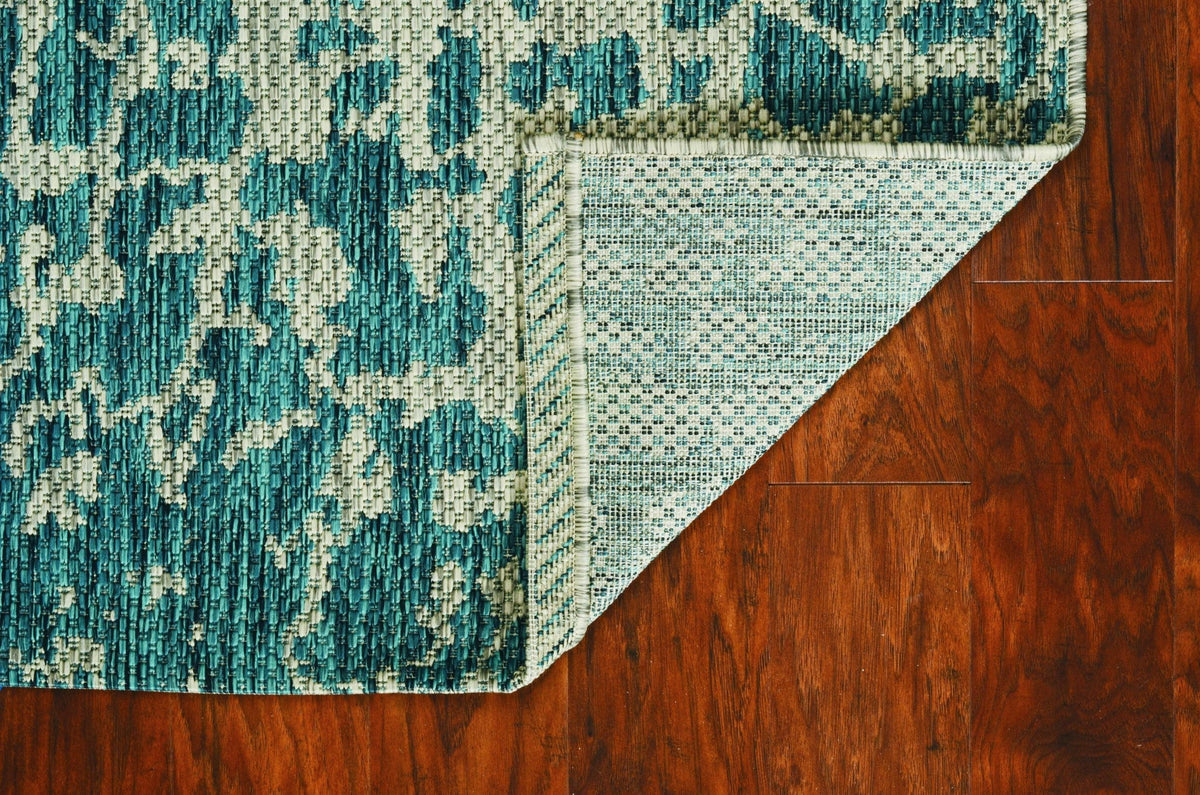 8inches Teal Machine Woven UV Treated Animal Print Indoor Outdoor