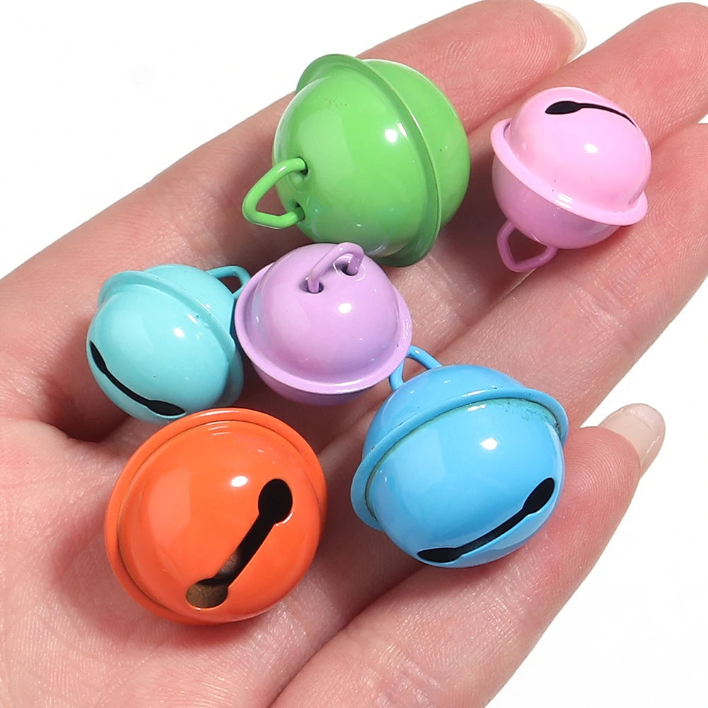 30pcs/lot 14/17/22mm Mix Color Metal Jingle Bells Loose Beads Festival Party Christmas Decoration DIY Crafts Jewelry Accessories