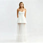 LINDO NOIVA Customized White Strapless Sweetheart Tulle Wedding Dress Sleeveless Modern Vestidos De Novia For City Hall Wedding