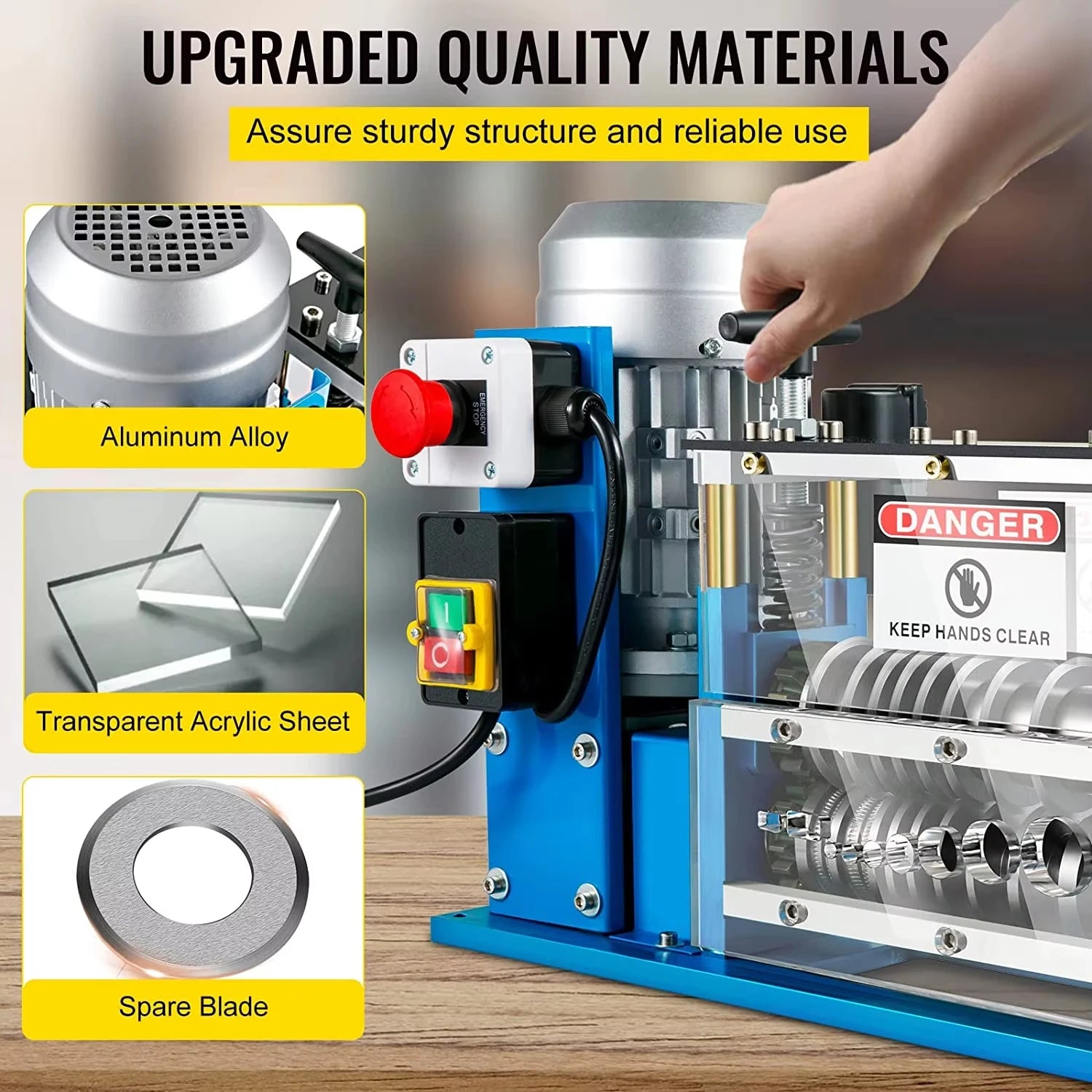 DG-750 Cable Peeling Machine 750W 1.5mm-38mm Electric Wire Stripping Machine Metal Tool Scrap Cable Stripper