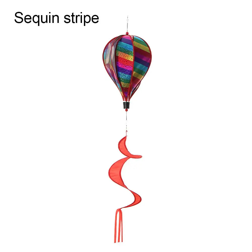 110CM Giant Rainbow Hot Air Balloon Garden Wind Spinners Pinwheels Whirligigs Windmill Toys for Yard Lawn Decorations Outdoor
