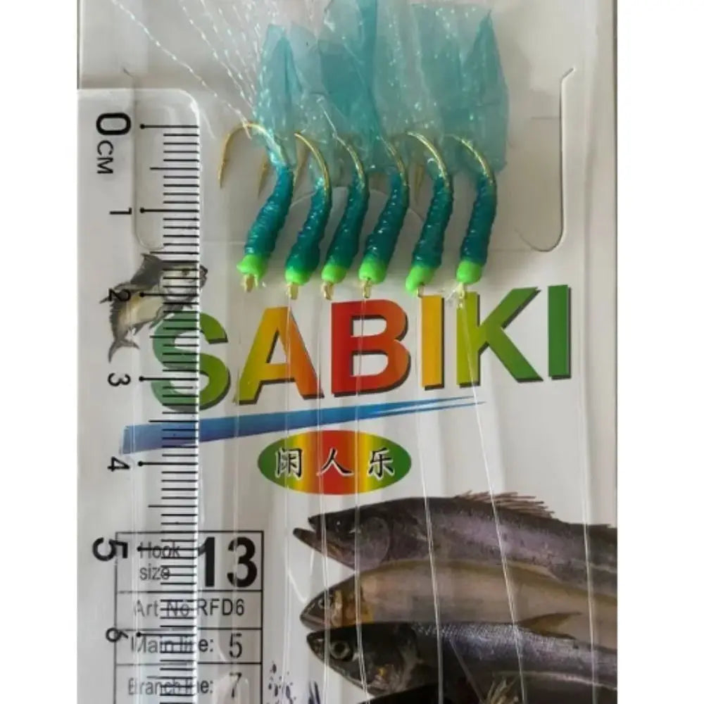 Fishing Lures Rubber Green Rubber Lures Golden Hook Sabiki Sea Fishing Rigs Lures Green Golden Tied Hooks Sea Fishing
