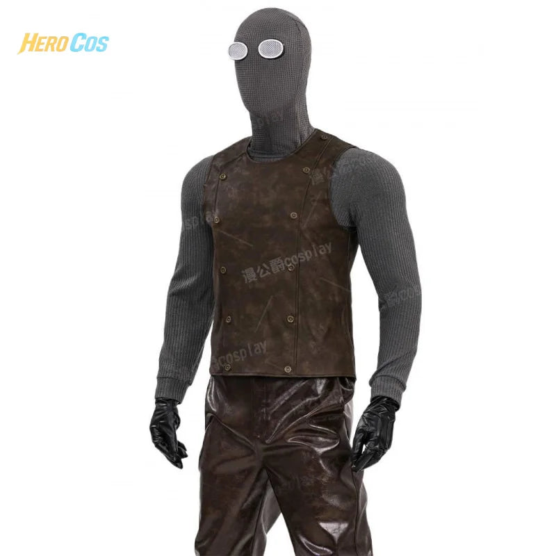 Spider Noir Cosplay Peter Parker Costume Full Set Uniform Props Accessories Shoes Coat Men Halloween Carnival Part HERO Cos