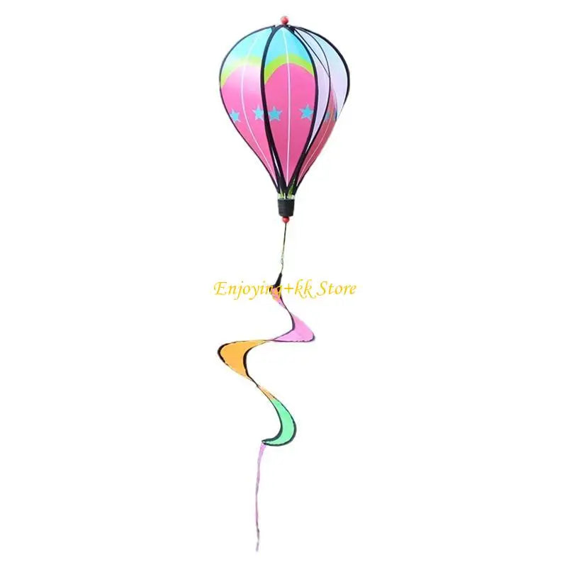 Q1JB Hot Air Balloon Wind Spinner Rainbow Pinwheel Garden Yard Lawn Decoration Gift