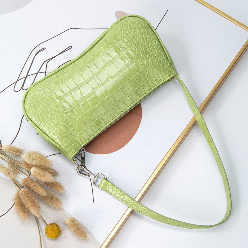 Velveta™ – Croco Gloss Baguette Bag