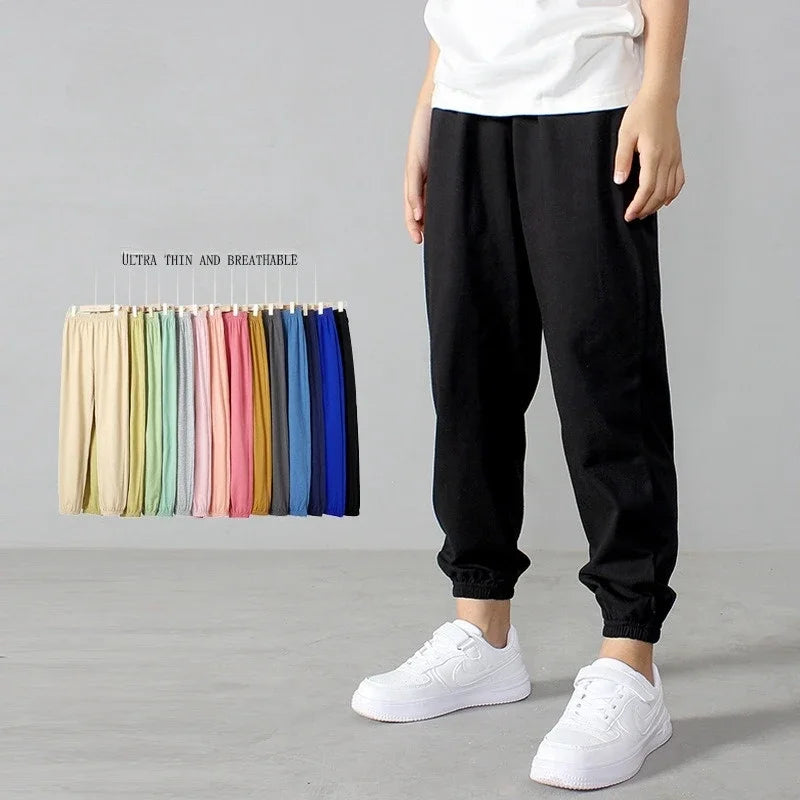 Boys' Cotton Sweatpants Unisex Toddler Jogger Pants Spring Baby Pants Children's Mosquito Trousers Summer Girls' Casual Clothes