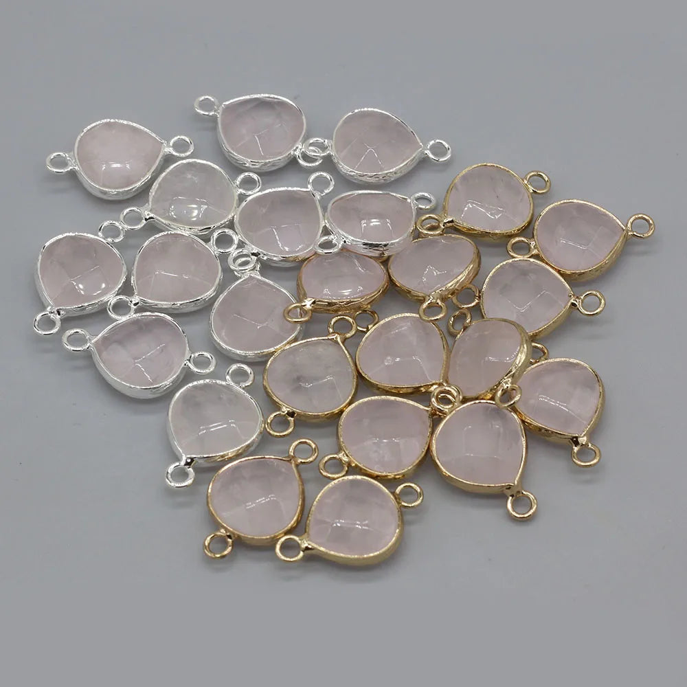 2pcs Natural Stone Connectors Fat Water Drop Pendant Charms for DIY Women Men Necklace Bracelets Jewelry Making Accessories