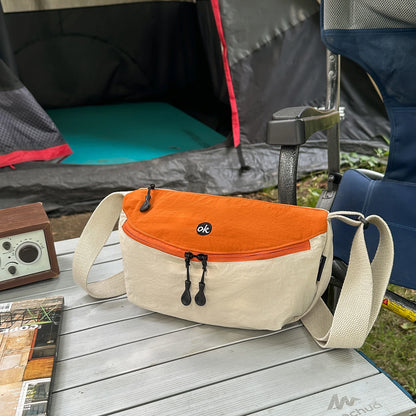 Unisex Outdoor Sports Travel Contrast Color Crossbody Bag Lightweight Multi-Pocket Chest Bag Hiking Single Shoulder Small Bag