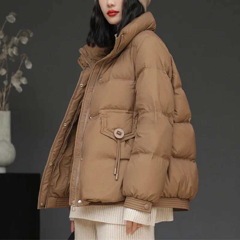 Women's Models Autumn Winter Tops Jacket Down Coat Duck Short Zipper Thickened Personalized Simple Comfortable Niche Versatile