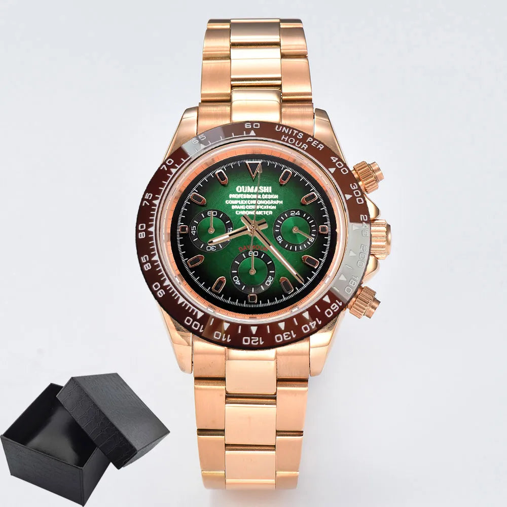 VK63 watch 39.3mm Luxury Watch Men's Chronograph Men's watch vk63 case rose gold watches VK63 Men's Chronograph Waterproof 10ATM