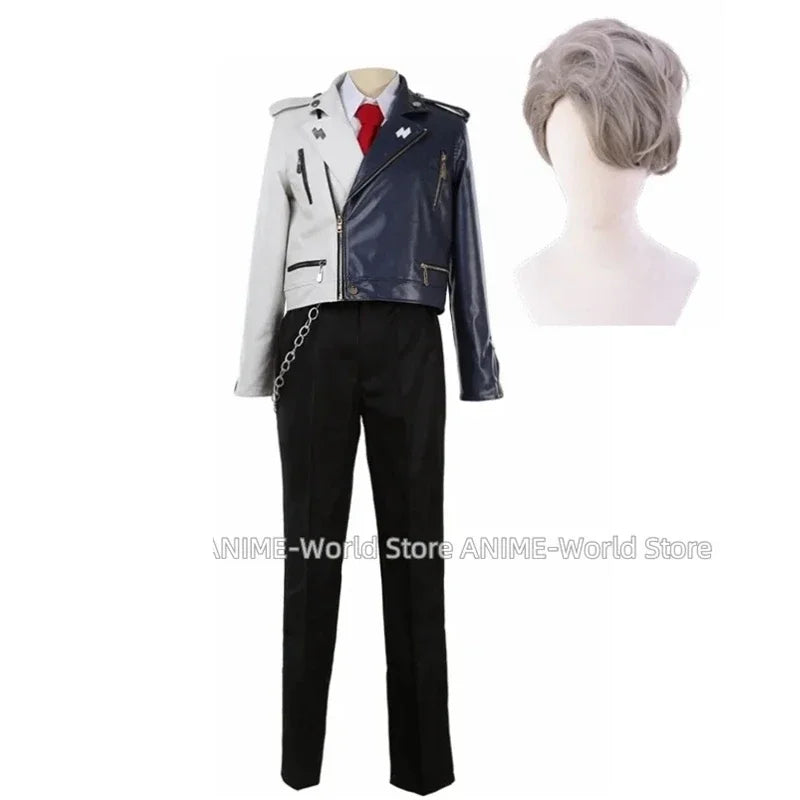 《Custom size》Anime Tragic Amaguni Hitoya Heaven Hell PU Coat Cosplay Costume Custom Made