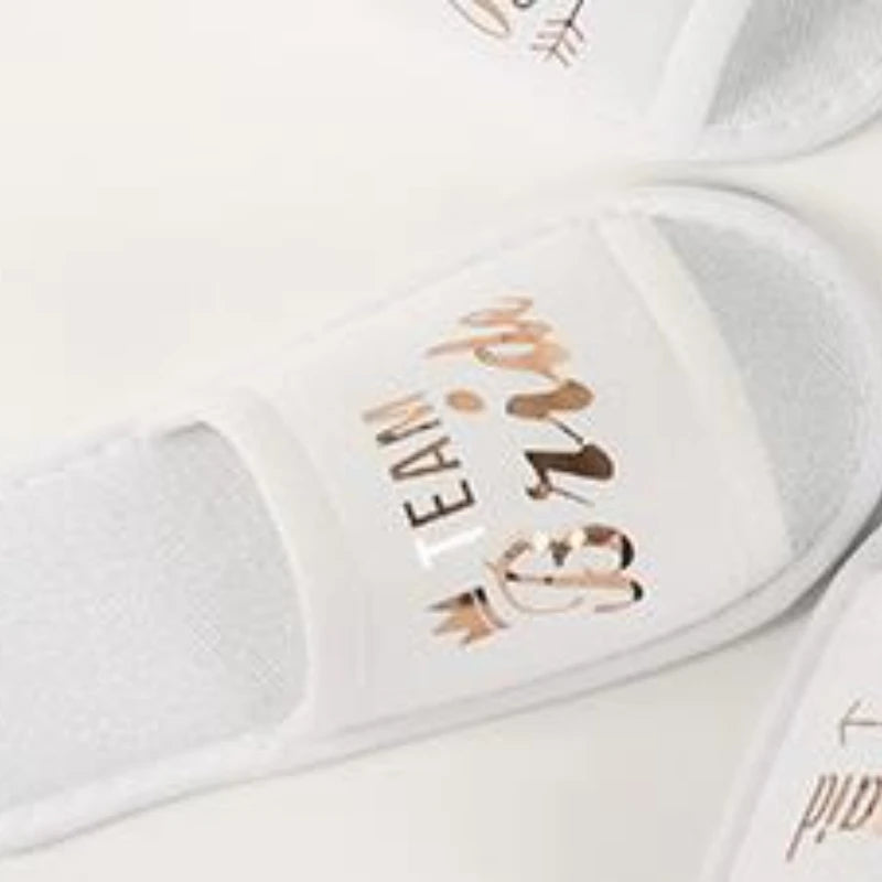 Bride Bridesmaid Slippers,Wedding Party Disposable Slippers Bridal Party Slippers Set Lightweight Cozy Soft Sole Flats Wholesale