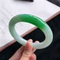 Natural Burmese Jadeite Bracelet, Ice-Waxy Type, Light Green Round Bar Jadeite Bracelet, Fashionable for Girls