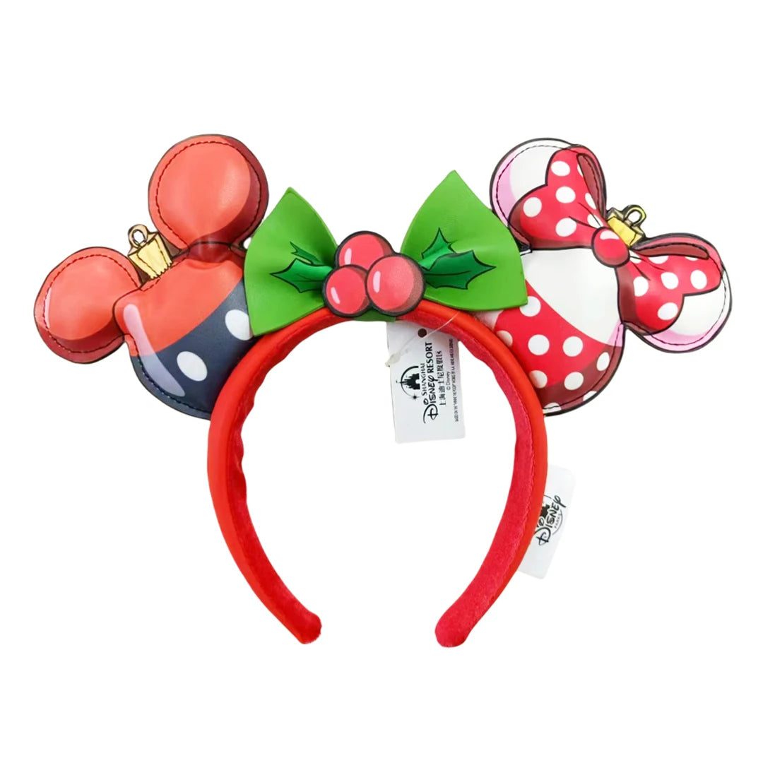 Disney Princess Mickey Mouse Headband Mickey Ear Rapunzel Snow White Sequin Bow Hair Hoop Gift Girl Accessories Christmas Gift