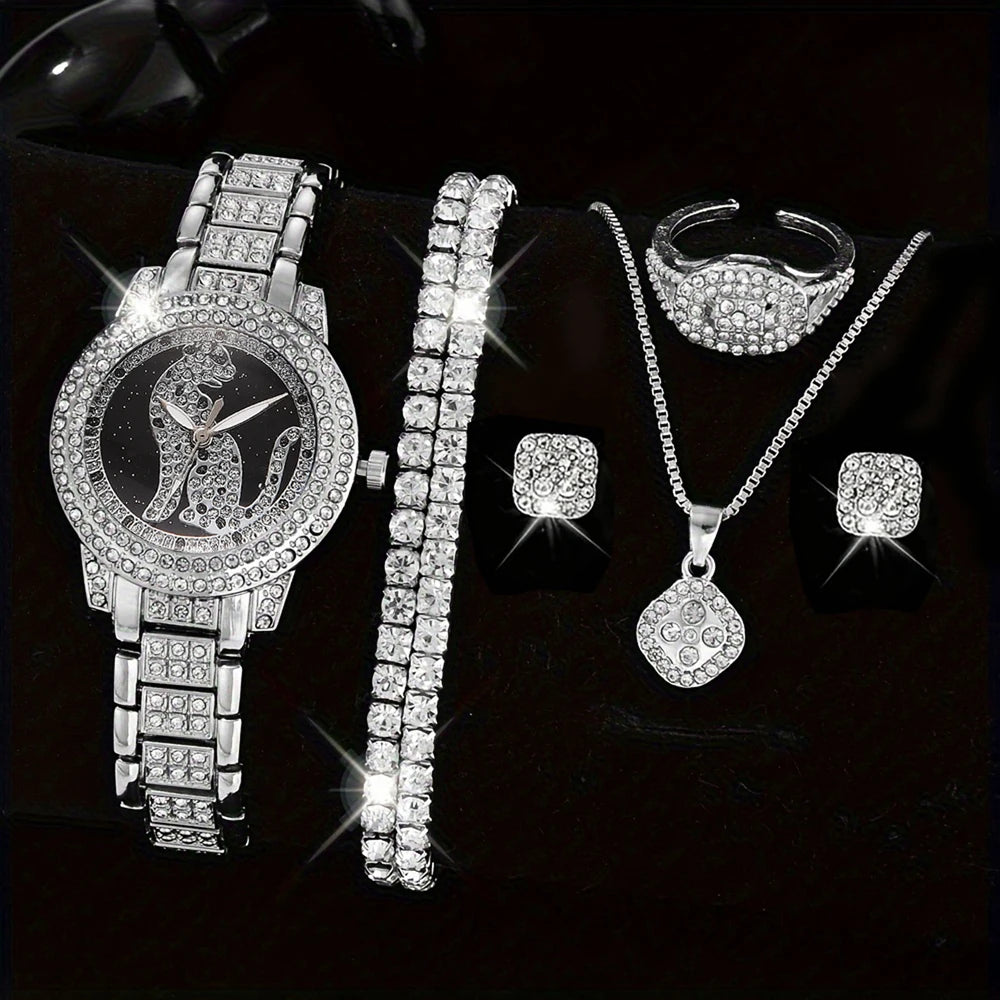 Surprise Random Women's Watch set Blind box Quartz Watch Bracelet Necklace Ring Earring set Suitable for Daily Clothing Matching