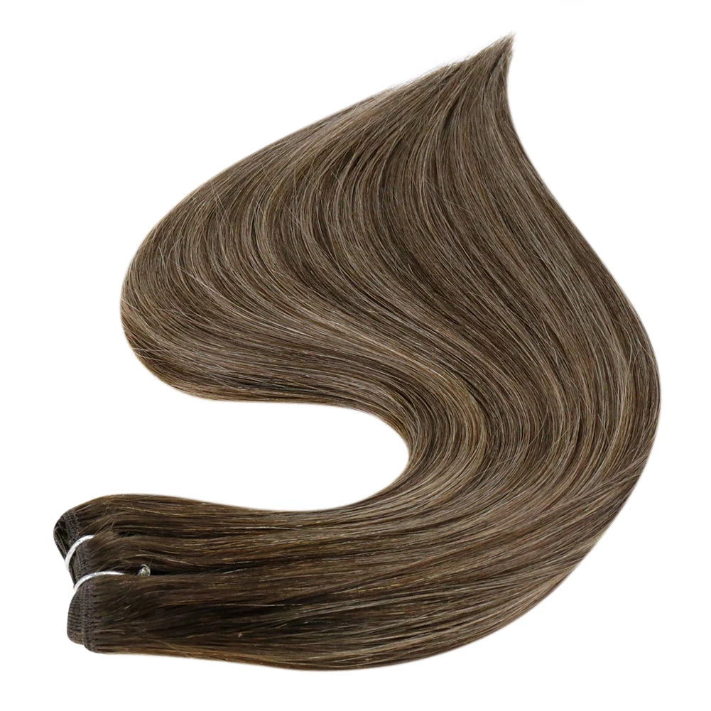 Full Shine Clip in Remy Hair Extensions Double Wefted Extension Blonde Highlight Ombre 100% Remy Human Hair Extensions Full Head