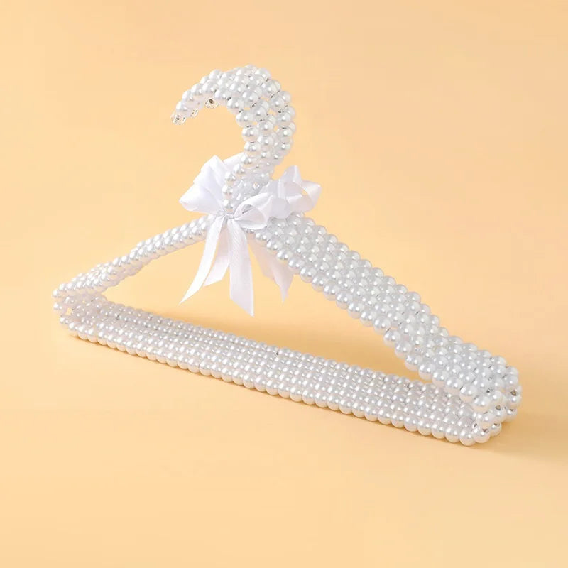 50Pcs 40cm Pearl Clothes Hangers Elegant Bridesmaid Hangers Closet Coat Storage Organizer Bowknot Standard Wedding Adult Hangers