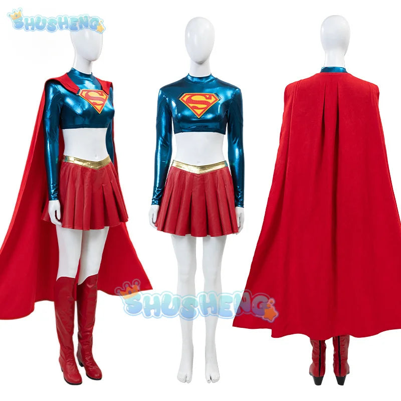2025 New Movie Supergirl Cosplay Costume Uniform Halloween Carnival Party Christmas Play Role Clothes Clothing for Women