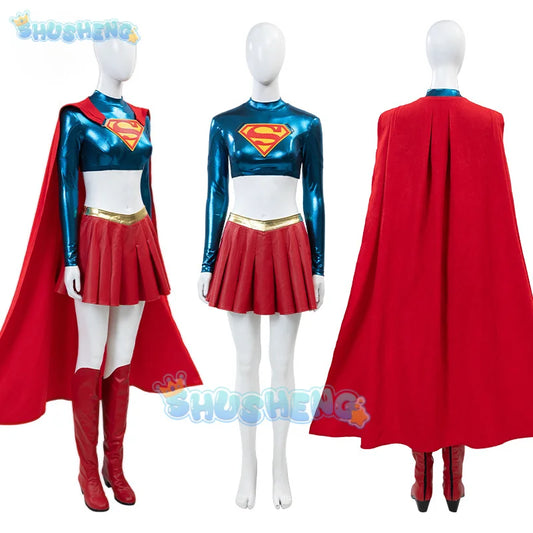 2025 New Movie Supergirl Cosplay Costume Uniform Halloween Carnival Party Christmas Play Role Clothes Clothing for Women