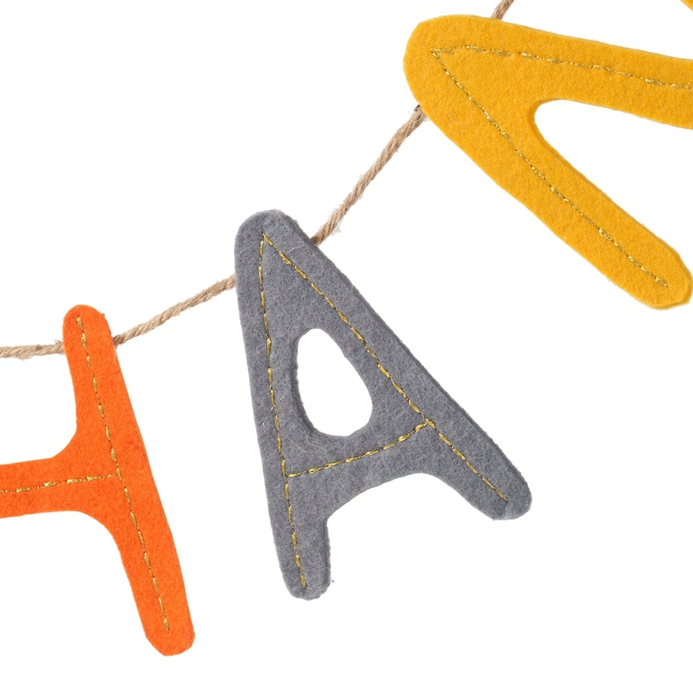 Set of 2 Give Thanks Thanksgiving Banners with Felt Pumpkin, 68 in