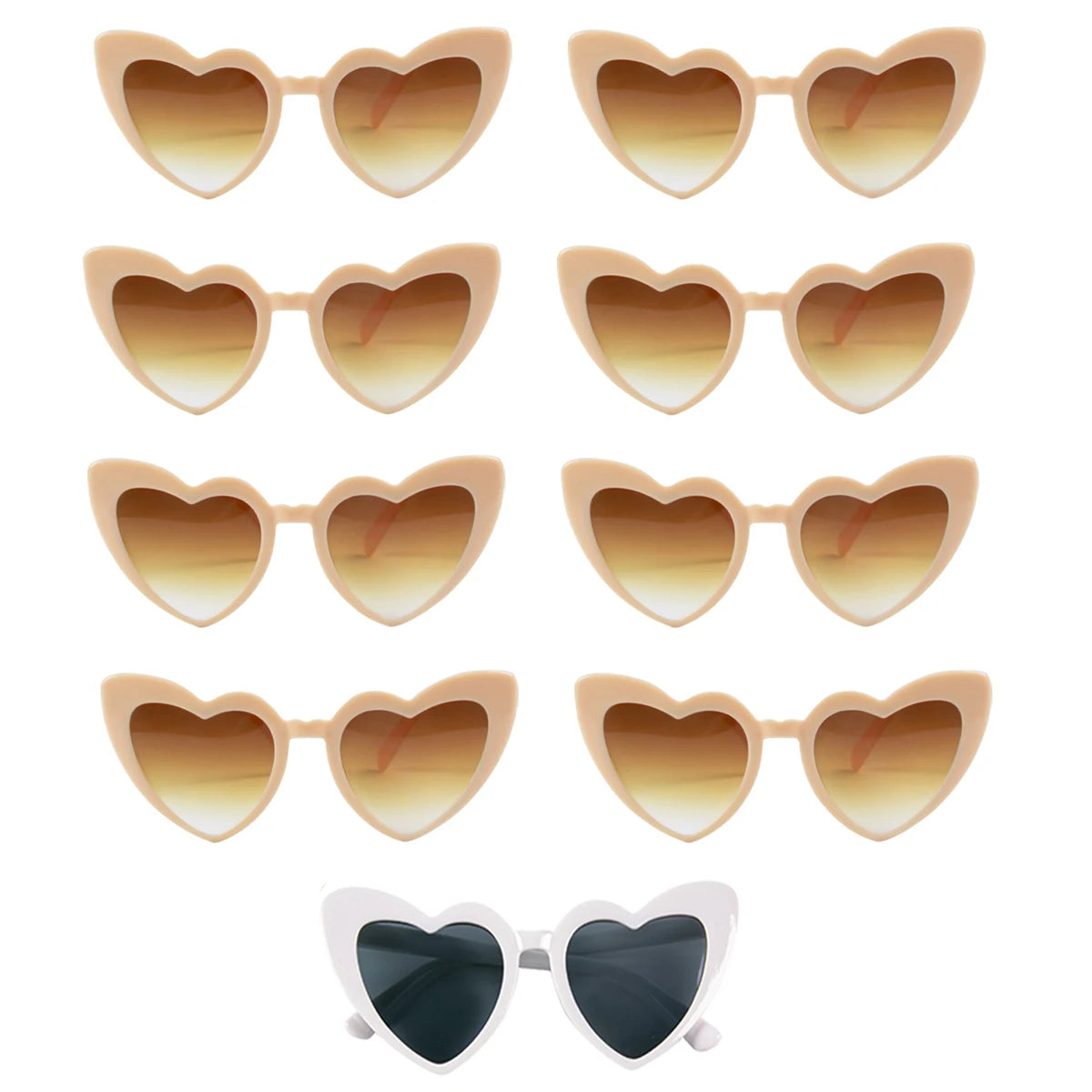 Heart Shaped Sunglasses for Women Retro Cat Eye Sunglasses Wedding Engagement Decoration Shopping Traveling Party Accessories