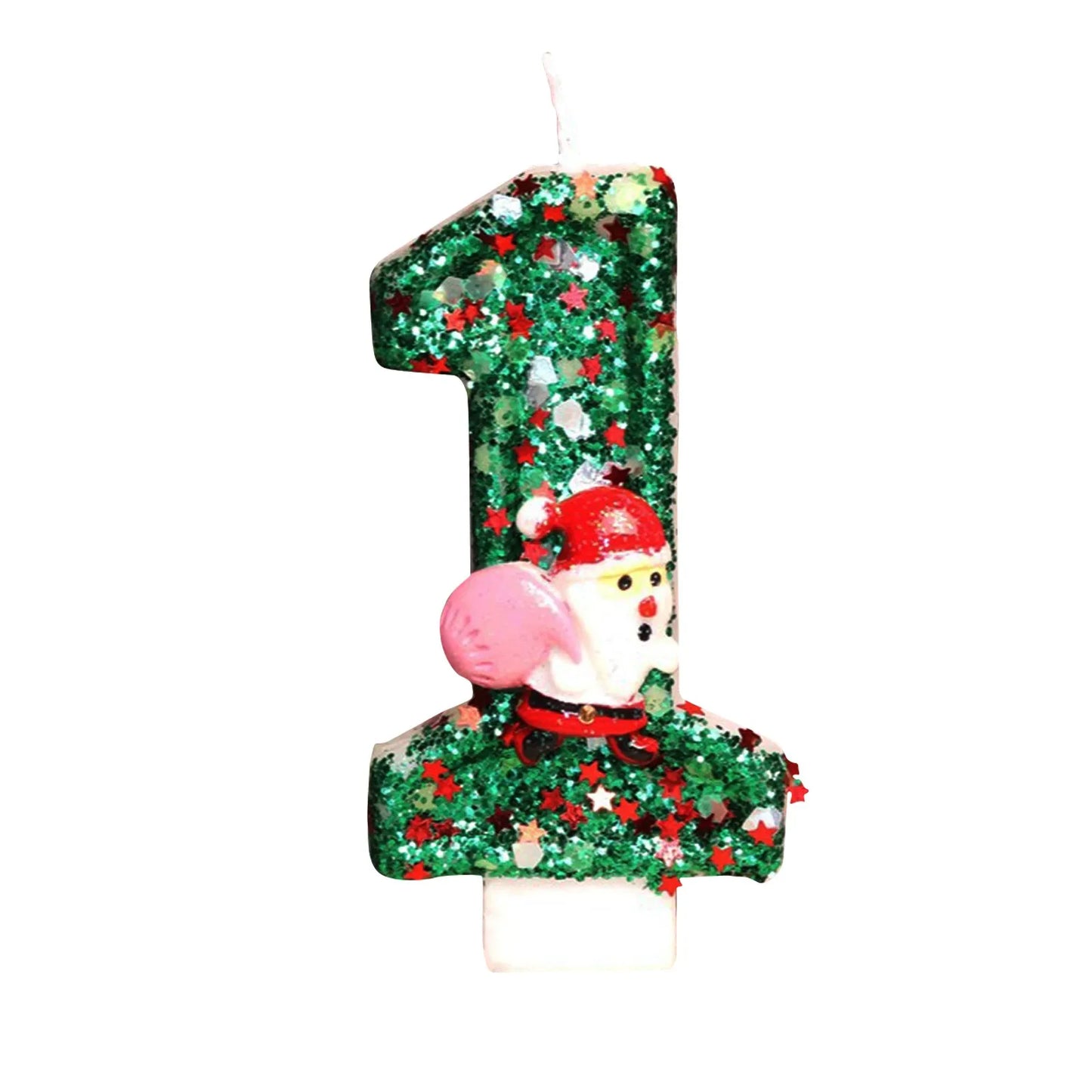 Sparklers Birthday Candle 0-9 Number Digital Candles Santa Claus Cake Topper Birthday Christmas Party Decoration Baby Shower