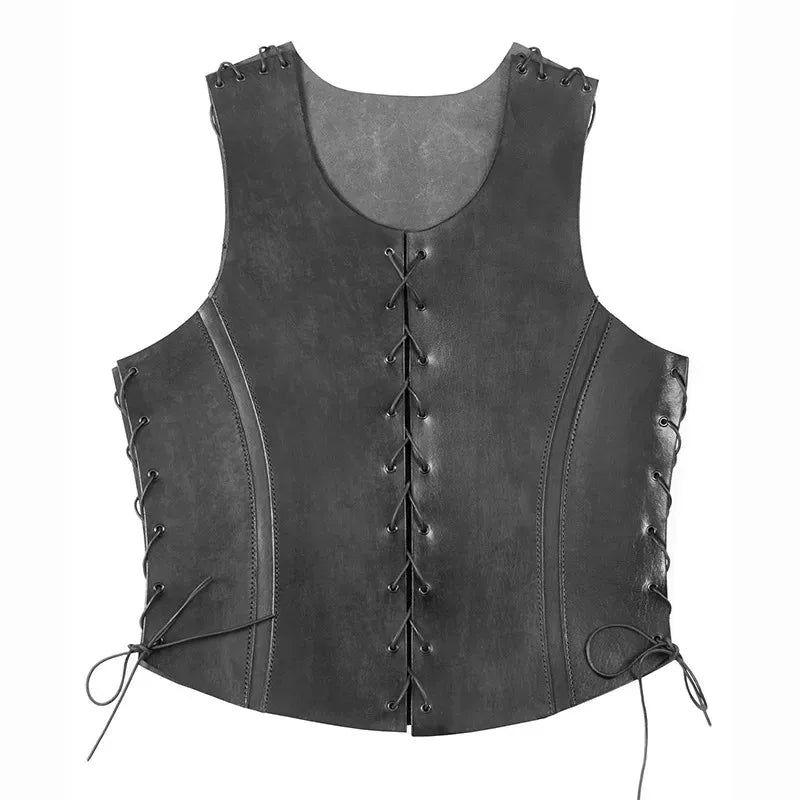 Medieval Viking Knight Pirate Cosplay Costume PU Leather Body Chest Armor Vest Larp Outfit Jerkin Coat Men Breastplate Cuirass