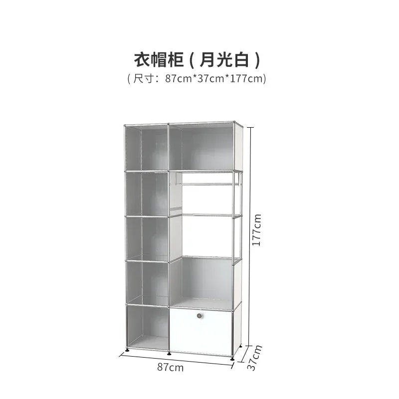 b7+  Nordic medieval cream wind small apartment display cabinet stainless steel module furniture decorative cabinet