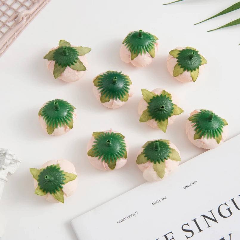 50/100PCS Artificial Flowers Silk Tea Roses Bud Diy Gifts Candy Box Christmas Decorations for Home Garden Wedding Accessories