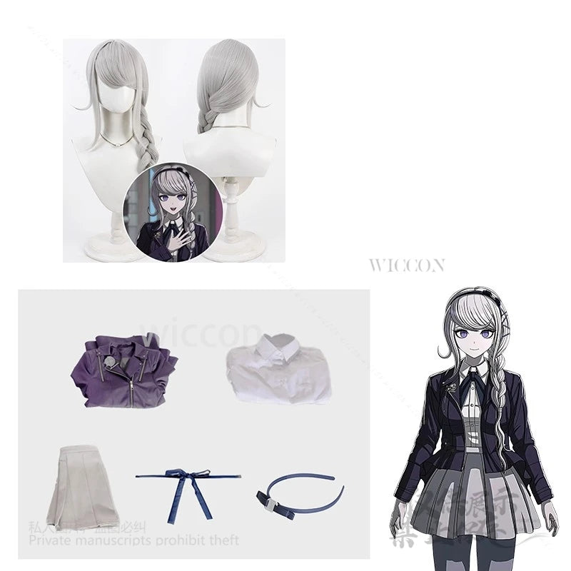 HUNDRED Cos LINE -Last Defense Cosplay Costume Academy- Kirifuji Nozomi JK Uniform Coat Skirt Shirt Tie Suit Wig Halloween Party