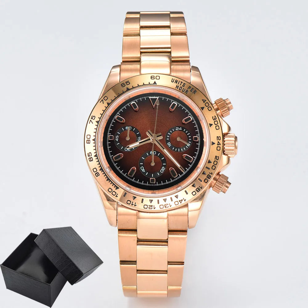 VK63 watch 39.3mm Luxury Watch Men's Chronograph Men's watch vk63 case rose gold watches VK63 Men's Chronograph Waterproof 10ATM