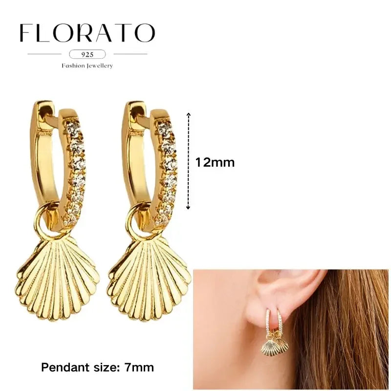 925 Sterling Silver Ear needle European And American Style Hoop Earrings Round square Pendientes Fashion For Women Birthday Gift