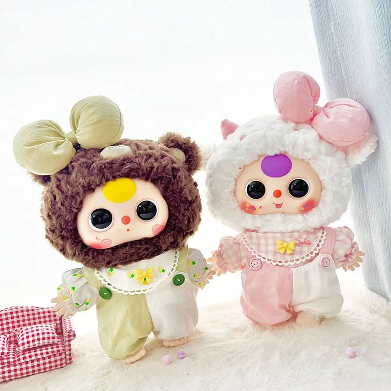 Baby Three Doll Clothes For 400% Large Cute Bow Double Spelling Back Pants Adorable Three-Piece Set Doll'S Accessories Gifts