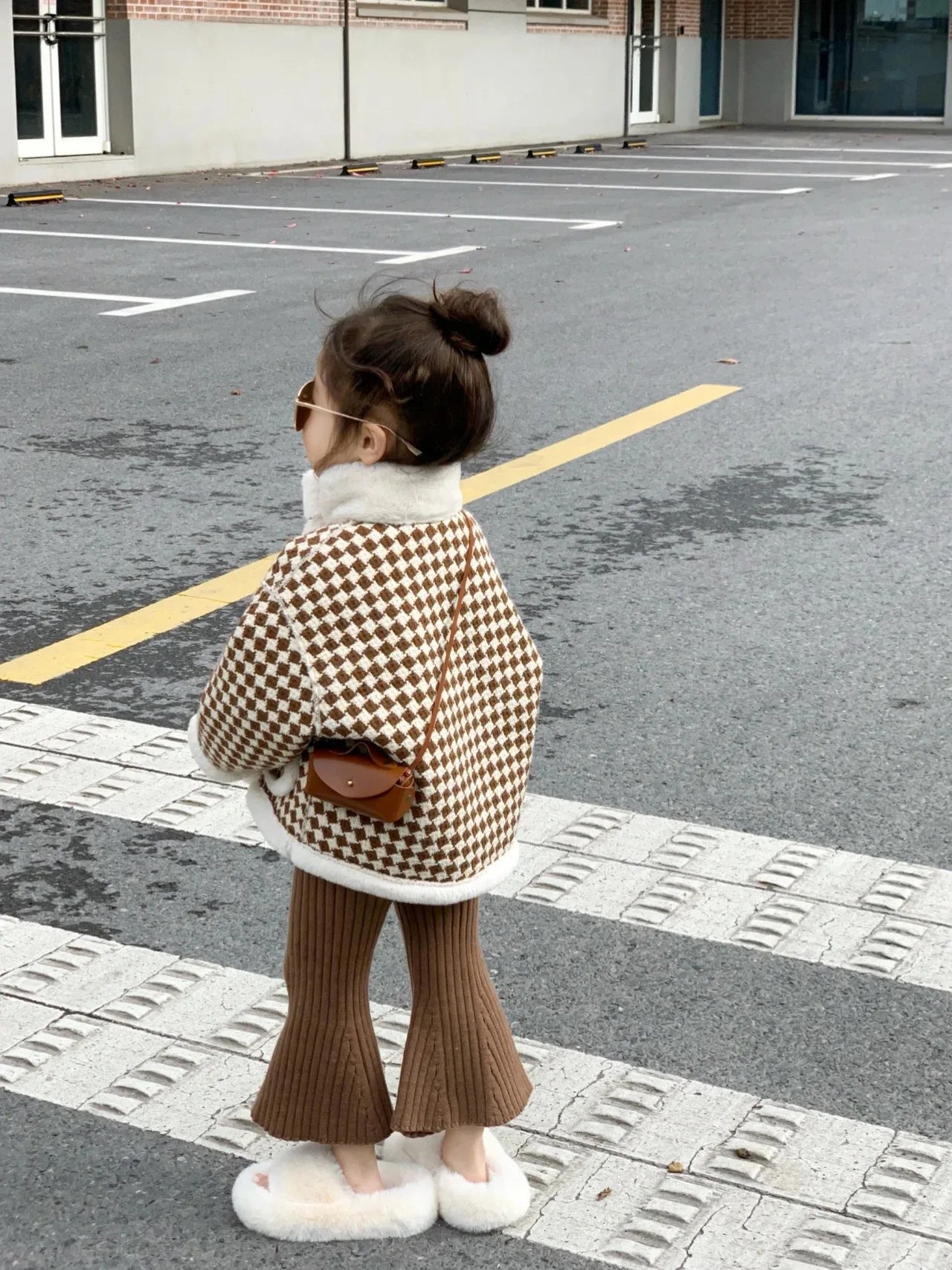 Plaid Fashion Girls Fleece Jacket Thermal Toddler Kids Coat Warm Children's Winter Clothes